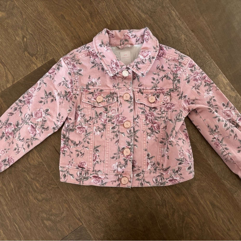 GAP x Love Shack Fancy Kids Pink Floral Jean Jacket